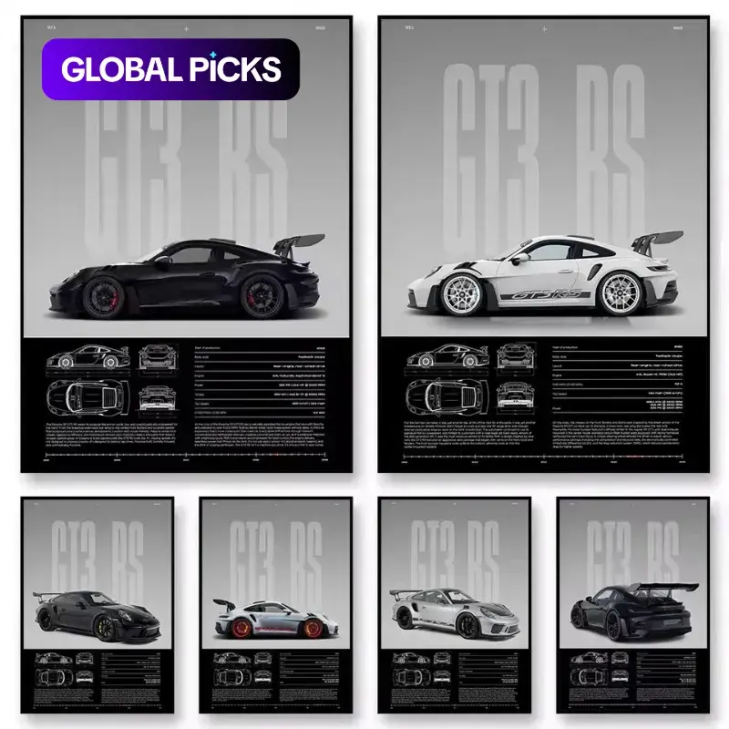Unframed Printed Wall Art, Art Prints, Graphic Prints, GTRS Model Poster, Modern Home Decor, Office Mural, Decorative Piece, Suitable for Living Rooms, Bedrooms & Entryways, Multiple Designs Available #GLOBAL PICKS