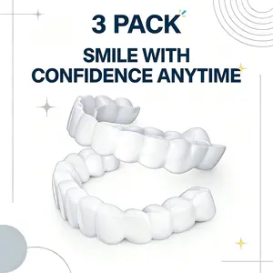 【3PC】New Generation Instant Smile False Teeth nstant Tooth Gap Filler & Cosmetic Smile 1-Minute Custom Fit, Moldable Comfortable Unisex