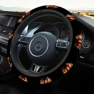 1pc 1.6x15 inch Highland cattle Pattern car steering wheel cover, non-slip and comfortable, car interior accessory, Automotive, no inner ring, easy to install and remove, suitable for all car models, a gift for car enthusiasts, 1223CYJ