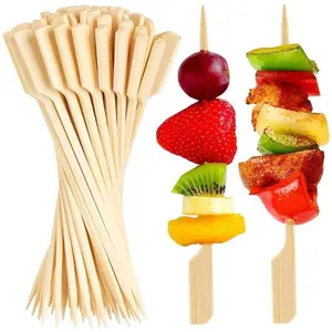 Disposable Barbecue Skewer with Handle, 100pcs Disposable Barbecue Skewer, Fruit Skewer, Barbecue Utensils for Home Kitchen