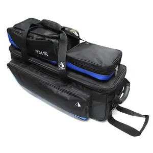 Pyramid Path Triple Tote Roller Plus Bowling Bag (Black/Royal Blue)
