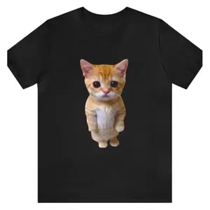 El Gato Meme Sad Crying Cat Munchkin Kitty Meme Fashion T-Shirt, Couple Clothing 2025 Family T-Shirt Casual Short-Sleeve Graphic Tees Men's T-Shirts Comfort Wear Classic Cotton Tee Cotton Menswear 200g T-Shirt 100% Cotton Sizes S to XXXXL