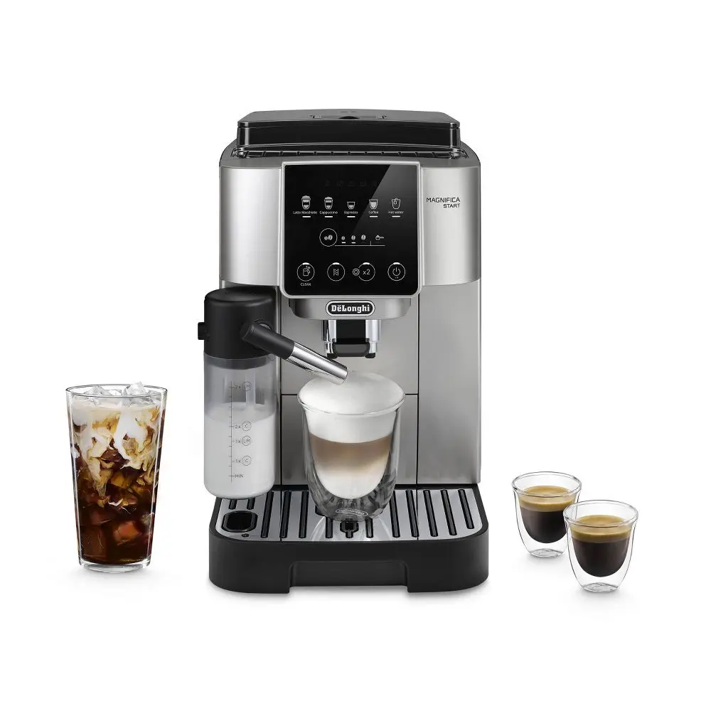 DeLonghi Magnifica Start Automatic Espresso Maker with Milk Frother, Household Kitchen Coffee Machine for At-Home Espresso