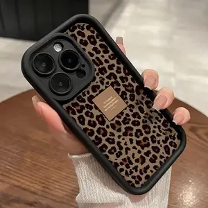 Phone Case Suitable for IPhone 11/12/13/14/15/16/17 Pro Promax Air Plus,Leopard Scripture Advanced fashion gift Drop Protection Shockproof Soft Silicone smartphone Cover