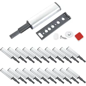 20 Pack Magnetic Push Latches for Cabinet, Push to Open Heavy Duty Push Release Catches for Kitchen Drawer Pop Out Door Latch, Gray