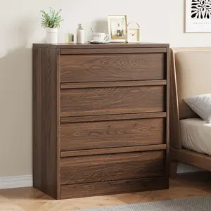 Small Space Wood Storage with Three Drawers, Bedside Table and Nightstand Combo, End Table for Living Room or Nursery