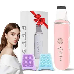 Skin Scrubber Face Skin Spatula Facial Scrubber Spatula for Deep Cleansing Blackhead Remover Pore Cleaner with 4 Modes Gift Silicone Adjustable Stainless Gentle White