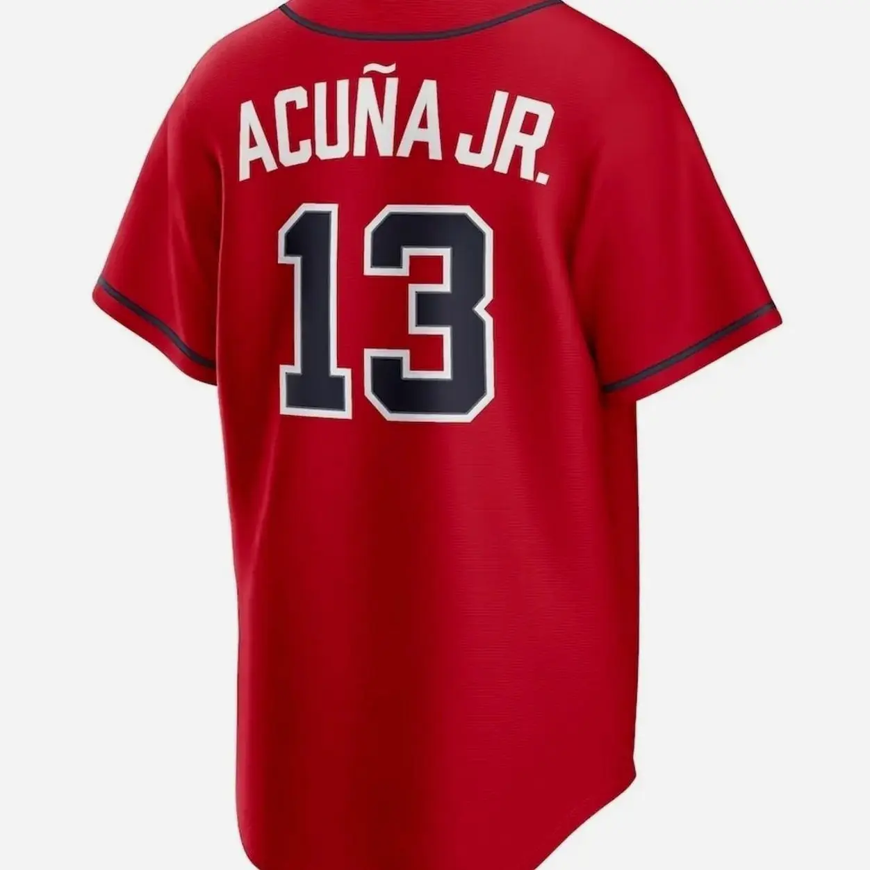 Unisex Baseball Atlanta USA Acuña Jr. 13 Alternate 2 Replica Jersey - Red