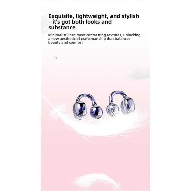 2026 New Model Clip-on Wireless Bluetooth Earphones with Binaural Stereo Sound, Smart Call Noise Cancellation