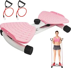 AMLANG Women's Waist Twisting Board with Loop Resistance Bands 300 lbs Weighting Ab Machine Core Workout Equipment Home Exercise Board Portable Design Silent Operation