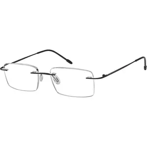 Frameless Reading Glasses for Men Reading - Rectangle Rimless Reader Eyeglasses Black