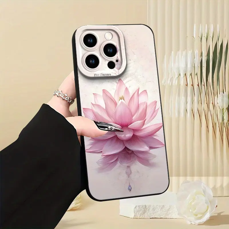 Create a stylish matte phone case for your phone with a lotus design, compatible with Apple iPhone series 11 to 17, including X and XS