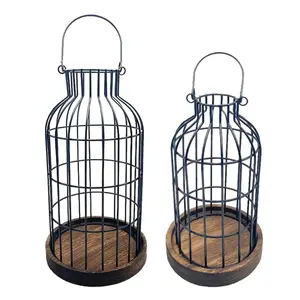 Farmhouse Wooden Lantern Candle Holder