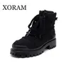 XORAM Men's Punk Dark Thick-Sole Work Boots – High-Top Motorcycle Big Toe Street Style, British Outdoor Workwear, Winter Non-Slip Platform for Cold Days 78999
