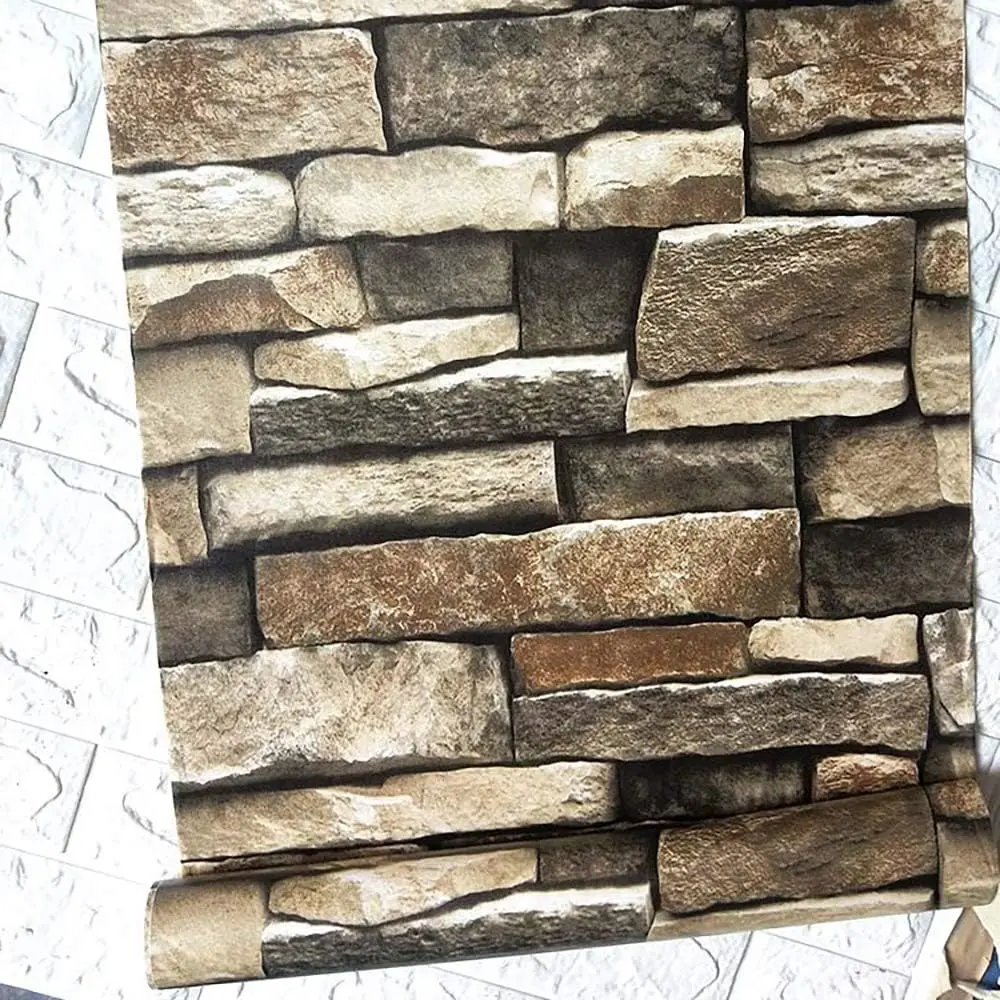 3D Rock Stone Peel and Stick Wallpaper Stone Contact Paper Self Adhesive Removable Wallpaper for Bedroom Contact Paper for Walls Vinyl 118 in L 17.7 in W