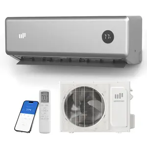Upstreman 12000 BTU Mini Split AC/Heating System, 115V Silver Mini Split Air Conditioner, 20 SEER2 Ductless Split AC, Energy Efficient Inverter, WiFi Control, with Mounting Bracket, Up to 750 Sq.Ft-UI12-115G cooling
