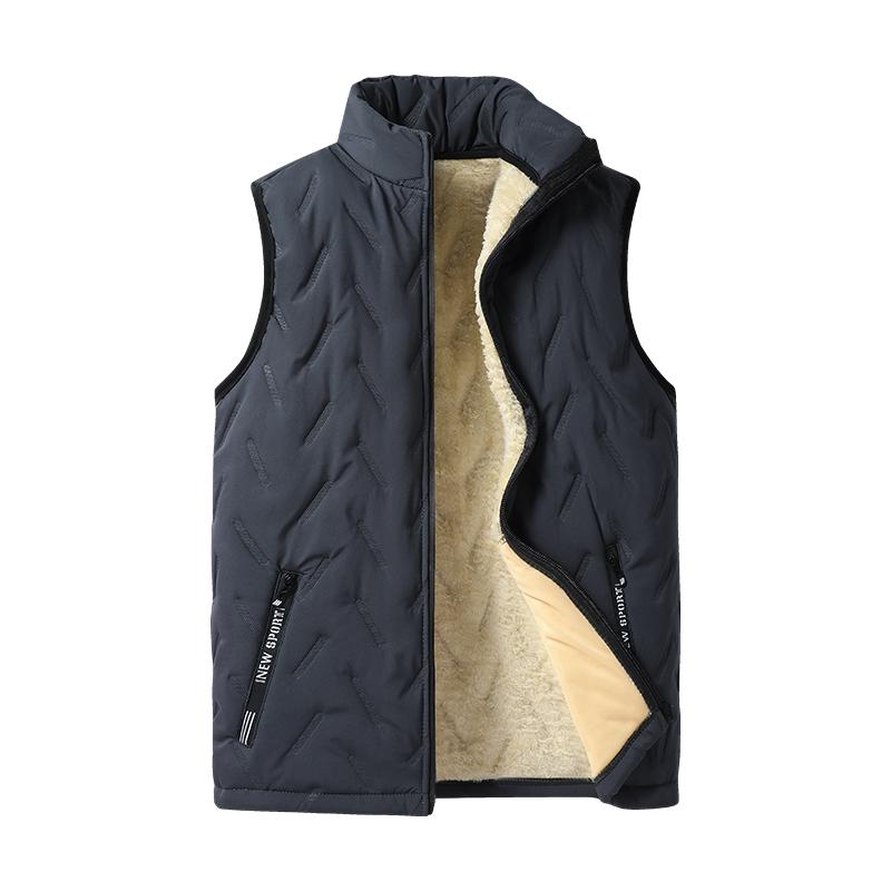 Men's Casual Menswear Regular Cut Winter Fleece-Lined Thick Lamb Wool Waistcoat, Warm Stand-Up Collar, Ultrasonic-Stitch Tops Gilet Vest Black Men's Casual Menswear Regular Cut Winter Fleece-Lined Thick Lamb Wool Waistcoat, Warm Stand-Up Collar, Ultrasonic-Stitch Tops Gilet Vest Black