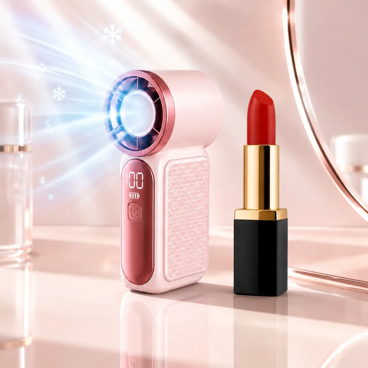 2026 Mini Handheld Fan with LED Display – 5-Speed Turbo Pocket size Fan for Women. USB Rechargeable, High-Speed Cooling for Travel & Makeup. Perfect Gift. Portable Refrigeration