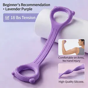 Women Men Silicone Resistance Bands 18lbs, Non-Slip Fitness Exercise Bands for Arm Shoulder Back Workout, Home Gym Yoga Physical Therapy Stretch Bands