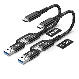 A to C  1ft [2Pack],2-in-1 USB C 3.1 Gen 2  Charge & Data Transfer USB  , Compatible with  16 15 Pro Max, Galaxy S23, Pixel 9 Pro XL