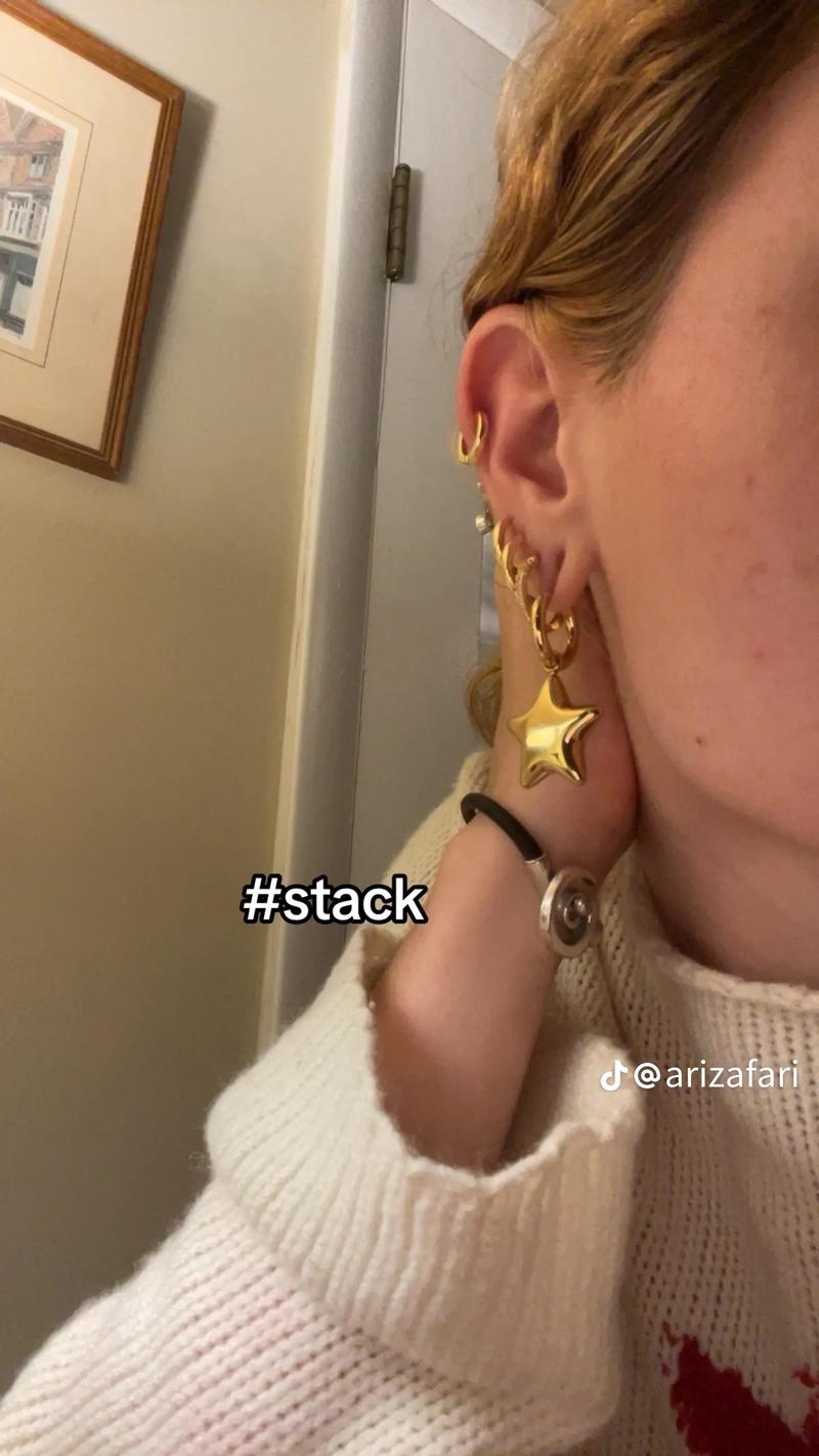 Oufer Stainless Steel Bubble Star Hand Polished Pendant Necklace - Lightweight & Water Safe Unisex Jewelry for Daily Wear