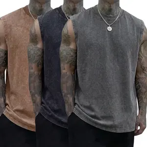 Men’s Casual Sports Tank Top — Standard sleeveless top that is soft, comfortable, and breathable; substantial yet textured, crafted from retro twill fabric—ideal for the gym, running, outdoor activities, and casual summer wear.