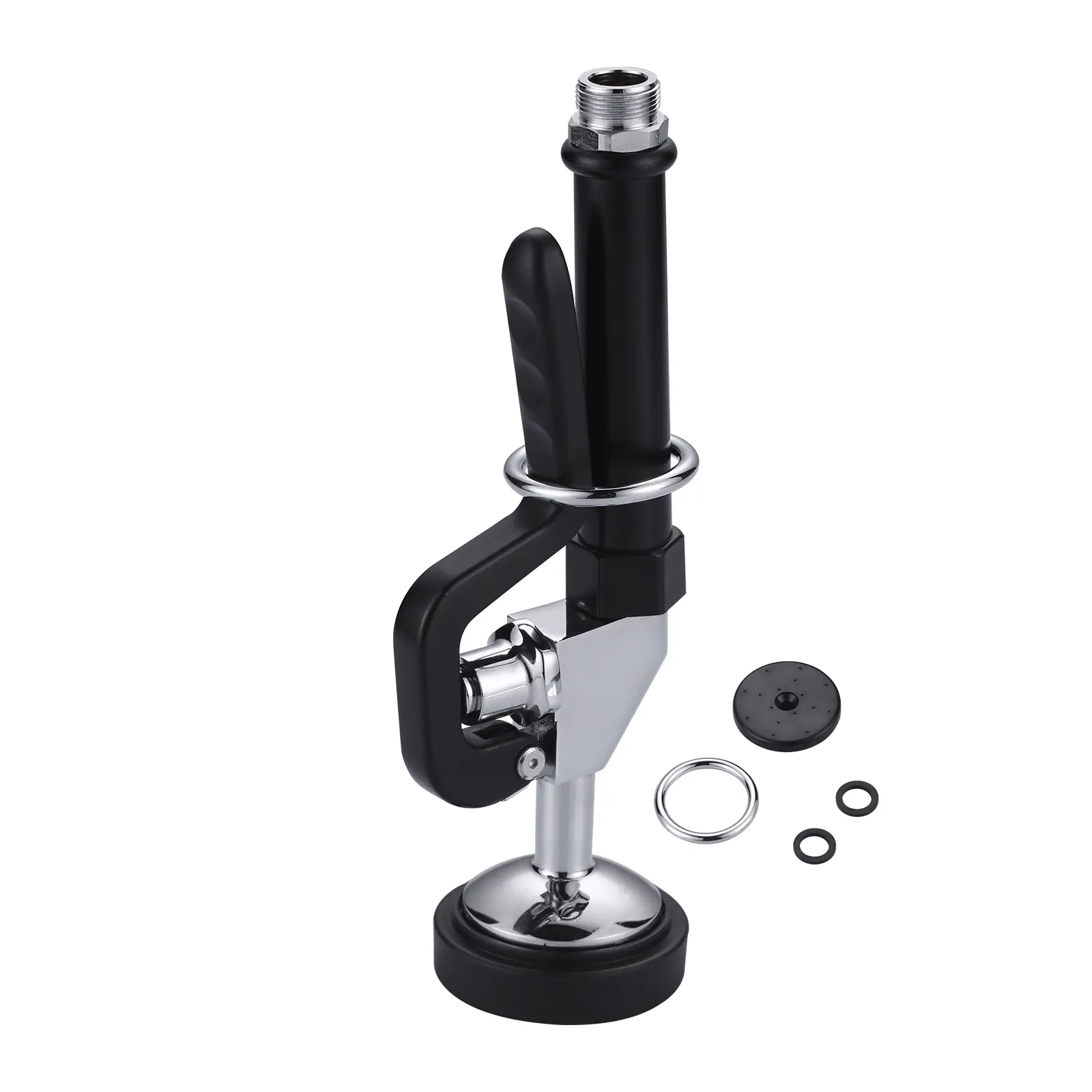 WOWOW Pre Rinse Handheld Dish Sprayer, Black 7/8"-20UNEF Handle Grip Assembly, High Flow Nozzle Spray Nozzles Replacement Part for Restaurant Kitchen Sink Faucets