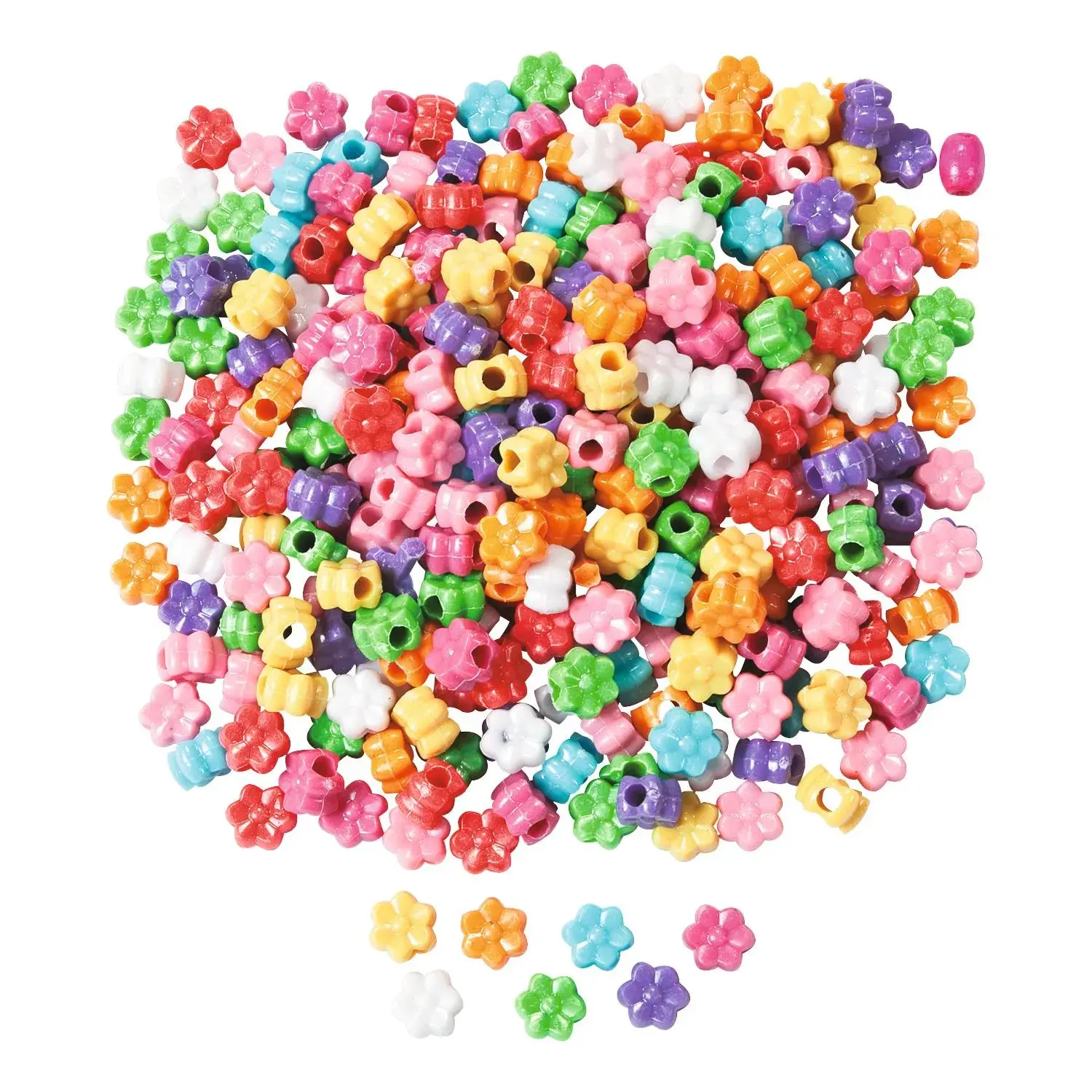 Bulk 600 Pc. 6mm 1/2 Lb. of Fabulous Flower Pony Beads Bulk 600 Pc. 6mm 1/2 Lb. of Fabulous Flower Pony Beads
