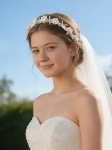 Romantic Floral Bridal Hairband, Wedding Hair Accessory, Princess Birthday Party Headwear, Elegant Flower Design, Perfect for Special Occasions