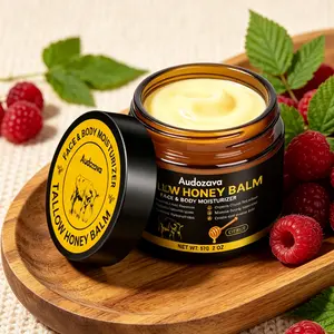 Tallow Honey Balm, Beef Tallow for Skin, Moisturizer with Organic Grass-Fed Beef Tallow Balm Raw Honeys and Beeswax, Suitable for All Skin Types