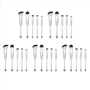 25X Beadable Makeup Brushes Silicone Beads DIY Makeup Cosmetic Brushes Beaded Brushes Kit for DIY