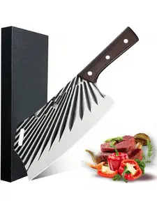 7 InchCleaver Knife, Meat Cleaver 7CR17Mov High Carbon Stainless Steel Butcher Knife with Ergonomic Full Tang Wood Handle, Ultra Sharp, Useful Kitchen Knife for Home and Restaurant
