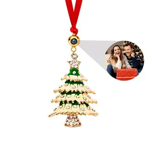 Personalized Photo Projection Ornament Diamond Hollow Christmas Tree