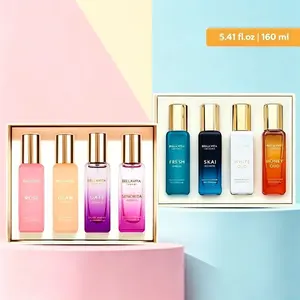 Perfume Set for Women 4x20ml, Fresh Aquatic Honey Floral Eau De Parfum, Musk & Vanilla Notes, Long Lasting Fragrance, Unisex Scent Gift