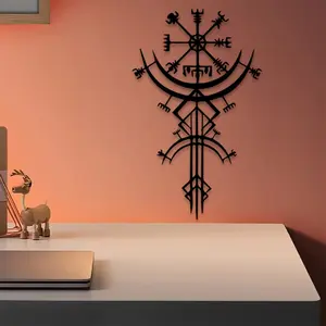 1pc Viking Metal Wall Art, Artistic Viking Statue Mural, Perfect for Living Room Wall, Man Cave Wall, Gallery Wall, Christmas Decor, Decoration, Ideal Gift for Viking Enthusiasts, Powder-Coated Metal