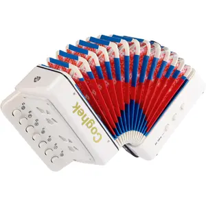 White Mini Accordion For Kids 10-Key Button Compact Accordion Durable Musical Toy For Beginners