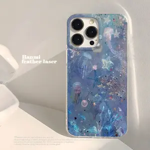 Luxury IMD Phone Case For iPhone 17 Pro Max 16  13 11 15 12 14 Plus Air 16promax 17promax Hard Plastic Fish Painted Funda Cover