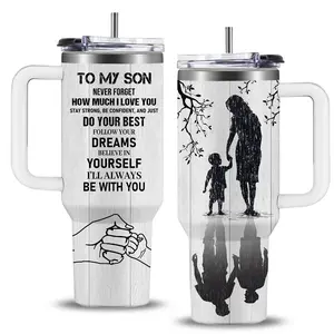 To My Son Insulated Tumbler Cup From Mother, Emotional Mother To Son Quote Travel Mug, Birthday Christmas Gift For Son, I Will Always Carry You, Best Birthday Chrristmas Gif for Son