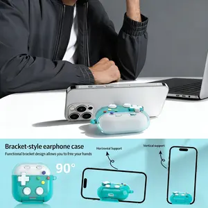 Earphone Case Suitable For AirPods 4 Protective Cover Stress-Relief Stand AirPods Pro 3 Game Controller Stress-Relief Toy Phone Stand