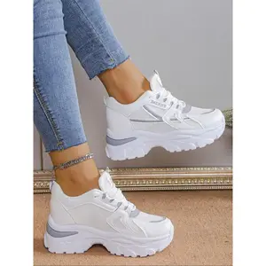 Women's All-Season Casual Thick Sole Tennis Shoes, Wedge Heel, Waterproof Design, Air Cushion Comfort, Walking Shoes, Perfect for Outdoor Activities