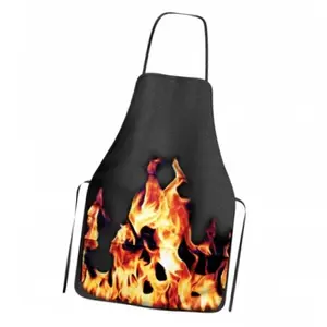 Fun Landscaping  Barbecue Apron Black with Flames, Black