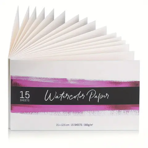 Artist Quality Drawing Pad - 8"x5" Heavy-Weight Paper Sketchbook, 140lb/300g, 15 Sheets Blank Art Paper, Office Stationery Art Supplies for Artists