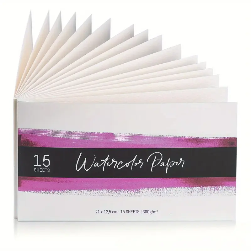 Artist Quality Drawing Pad - 8"x5" Heavy-Weight Paper Sketchbook, 140lb/300g, 15 Sheets Blank Art Paper, Office Stationery Art Supplies for Artists