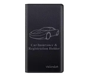 Premium Car Registration and Insurance Card Holder, Car Document Holder for Cards, Driver License & other Essential Documents (Black)