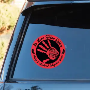 No More St0len Sister - MMIW Red Hand UV Sticker, Decal Indigenous Awareness Vinyl Sticker, Native American Car Laptop Water Bottle Sticker