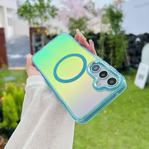 Luxury Metal Lens Magnetic Phone Case For Samsung A17 A37 A57 A16 A06 A26 A36 A56 A15 A14 A24 A25 A34 A35 A53 A54 A55 5G Wireless Charging Cover