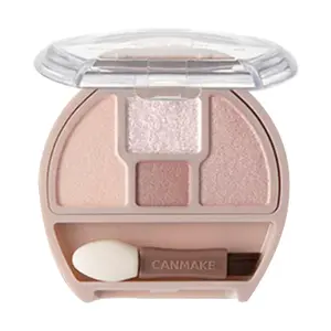 CANMAKE Japan 4-Color Eyeshadow Palette with Shimmer & Highlight for Natural Dewy Look - Sakura Pink (#02)