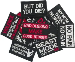 20 Pcs Random Iron On Patches | Tactical Morale Patches | Biker Patches for Leather Vest | Military Patches | Random Size Funny Patches for Backpacks & Hats