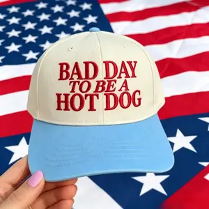Viral "Bad Day To Be A Hot Dog" Unisex Adjustable Snapback Trucker Hat, Funny Summer Sports & Outdoor Accessory