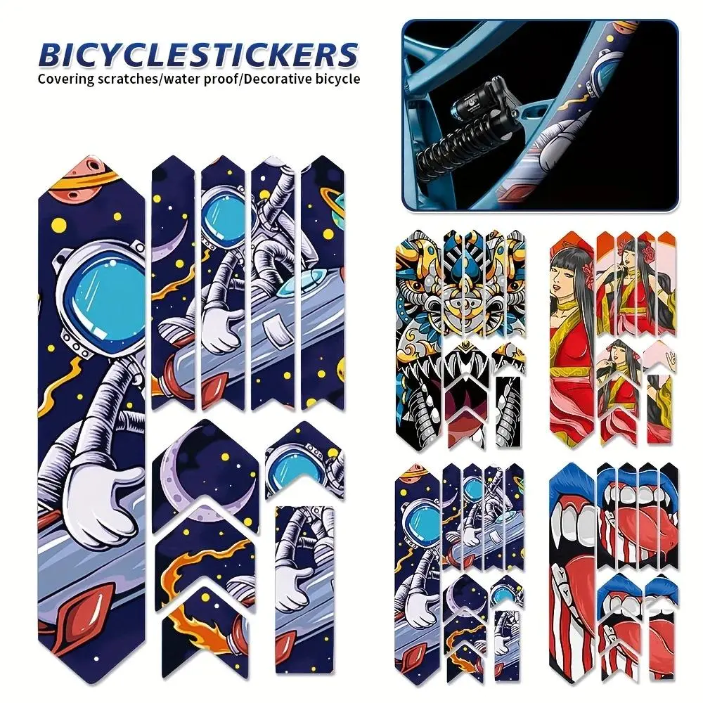 10 in 1 bicycle sticker set, bicycle frame decorative sticker, anti-scratch protective sticker, suitable for road bicycles